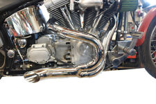 Chrome Wyatt Gatling 2 into 1 Exhaust Pipe Header Kit fits Harley Davidson picture