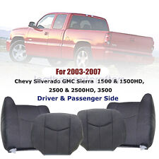 For 2003-2007 GMC Sierra 1500 2500 3500 Driver & Passenger Cloth Seat Cover Gray picture