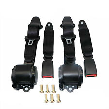 2Pack Universal Lap Seat Belt 3 Point Adjustable Retractable Car Safety Belts picture