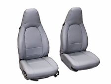PORSCHE BOXSTER 1997-2004 GREY S.LEATHER CUSTOM MADE FIT FRONT SEAT COVERS picture