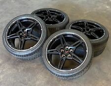 Set of Used OEM '19-'24 Chevy Corvette Staggered Wheels on Michelin Sport Tires picture