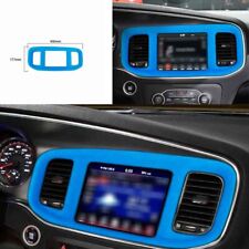 Blue Suede GPS Navigation Panel Frame Covers Decor For Dodge Charger 2015-2022 picture