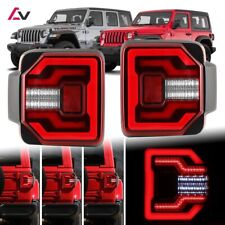 For 18-22 Jeep Wrangler JL JLU Sport Rubicon DRL LED Sequential Tail Lights Red picture