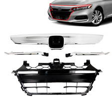 For Honda Accord Sedan 2018-2020 Chrome JDM Style Front Grille +LOWER GRILLE 4PC picture
