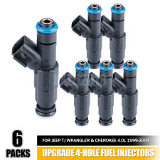 6Pcs Upgrade 4-Hole Fuel Injectors For Jeep TJ Wrangler Cherokee 4.0L 1999-2004 picture