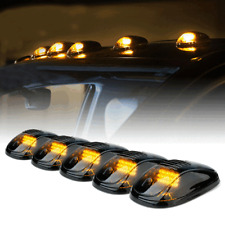 HOT 5 Cab Marker Roof Light Smoke W/5050 Amber LED+Base for GMC/Chevy C1500-3500 picture