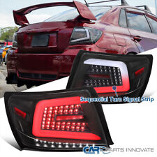 Fits 08-14 Subaru Impreza WRX Matte Black Tail Lamps+Sequential LED Signal Strip picture