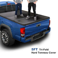 FOR 16-23 TOYOTA TACOMA TRUCK 5FT SHORT BED HARD SOLID TRI-FOLD TONNEAU COVER picture