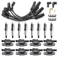 8PC Square Ignition Coil & Spark Plug &Wires For Chevy Silverado 1500 Tahoe GMC picture