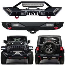 Vijay For 2018-2024 Jeep Wrangler JL New Front or Rear Bumper with LED Lights picture