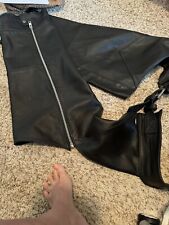 Genuine Harley Davidson Men's Black Leather Motorcycle Chaps Size 2XL picture