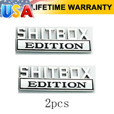 2x 3D SHITBOX EDITION Emblem Decal Badge Stickers for GM GMC Chevy 3.1