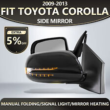 For 2009-2013 Toyota Corolla Side Mirrors Folding Pair Black LED 5 Pins picture