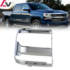 Right For 2016-18 Chevy Silverado 1500 Chrome Headlight HID/LED Trim Bezel Cover picture