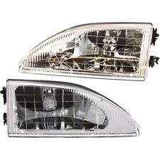 Headlight Set For 94-98 Ford Mustang Left and Right Crystal With Bulb 2Pc picture