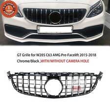 GT R AMG Grille Grill For Mercedes Benz W205 C63 C63S 2015-2018 Chrome Black picture