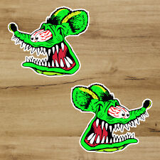 Rat Fink Hot Rod 3 inch two-pack Premium decal Sticker Car Window picture