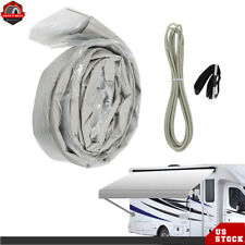 Weatherproof Vinyl Canopy 9’-20’ RV Awning Fabric Replacement For Camper Trailer picture