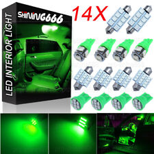14X Green LED Interior Package Kit for T10 194 31mm 41mm Map Dome Lights Bulb picture