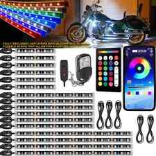 16PC RGB Bluetooth Motorcycle LED Light Under Glow Neon Strip Remote Control Kit picture