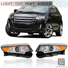 For 2011-2014 Ford Edge HID Headlight Assembly Chrome Clear Lens RH+LH W/o DRL picture