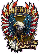 American Bald Eagle American Flag Love it or Leave it Decal Sticker 3