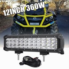TRI ROW 12 INCH 360W LED LIGHT BAR COMBO FOR CAN-AM OUTLANDER 500 650 800R 1000 picture