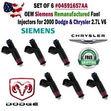 OEM Siemens x6 Fuel Injectors for 2000 Dodge & Chrysler 2.7L V6 #04591657AA picture