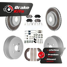 Front Rear Coat Disc Brake Rotor Semi-Metallic Pad Drum Kit (7Pc) For From 04/02 picture