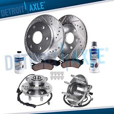 2WD Front Drilled Rotor Brake Brake Pad Wheel Hub Bearing for 2010 F-150 w/ ABS picture