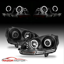 [Dual CCFL Halo]2005-2010 For Volkswagen Mk5 Jetta/Golf LED Projector Headlights picture