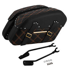 Black+Orange Saddlebags Bags Fit For Harley Softail Fat Boy Breakout 2018-2023 picture