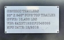 Custom Engraved Stainless Steel Trailer ID Plate picture
