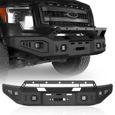 Bull Bar Full Width Front Bumper w/ Winch Plate & Lights For 2009-2014 Ford F150 picture