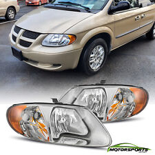 For 2001-2007 Dodge Caravan Chrome Factory Style Headlights Headlamp Pair picture