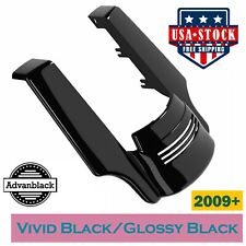 Advan Vivid Black Dual Cutout Stretched Rear Fender Extension For Harley 2009+ picture