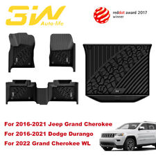 3W Floor Mats & Trunk Liner For 2016-2021 Jeep Grand Cherokee Black TPE Car Mat picture