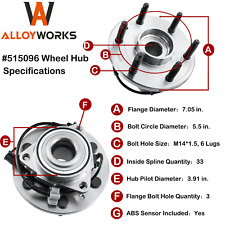 2x 4WD Front Wheel Hub Bearing for 2007-2014 Chevy Silverado GMC Sierra 1500 picture