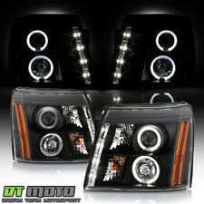 Black 2003-2006 Cadillac Escalade DRL LED Projector Headlights Xenon HID Only picture