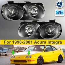 Headlights For 98-01 Acura Integra Projector JDM Halo Black Clear LED Head Lamp picture