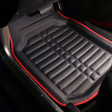 PU Leather Floor Mats for Auto Car SUV Van Deep Tray Waterproof Black Red picture
