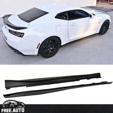 Fits 16-23 Chevrolet Camaro ZL1 Style Side Skirts Extension Gloss Black PP picture