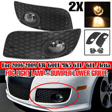 For VW Golf Jetta MK5 06-09 Front Bumper Lower Grille + H11 Fog Lights Lamp US picture