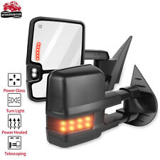Pair Set Tow Power Heated LED Signal Mirrors For 2008-13 GMC Sierra 1500 picture