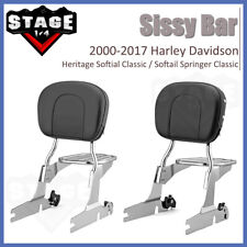 Detachable Sissy Bar Backrest + Luggage Rack For Harley Heritage Softail Classic picture