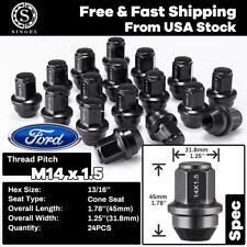 (24)FIT FORD F-150 2015-2020 OEM REPLACEMNT SOLID LUG NUTS 14X1.5 THREAD BLACK picture