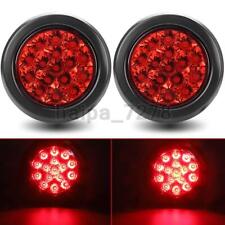 2PC 4inch Red Round LED Tail Light Turn Signal Rear Brake Stop DRL Truck Trailer picture