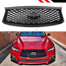 FOR 18-2024 INFINITI Q50 GLOSSY BLACK OUT FRONT BUMPER UPPER GRILLE REPLACEMENT picture