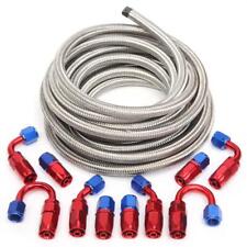 20FT AN-6 -6AN AN6 3/8 Fitting Stainless Steel Braided Oil Fuel Hose Line Kits picture