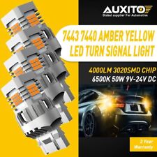 AUXITO 4X 7443 LED Amber Yellow Turn Signal DRL Side Marker Hi Power Light Bulb picture